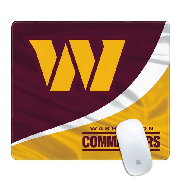 Skinit Small Gaming Mouse Pad - Officially Licensed NFL Washington Commanders Flag Design | Stitched Edges, Waterproof, Non-Slip Rubber Base | Perfect for PC Gaming, Office Work & Home Desk Setup