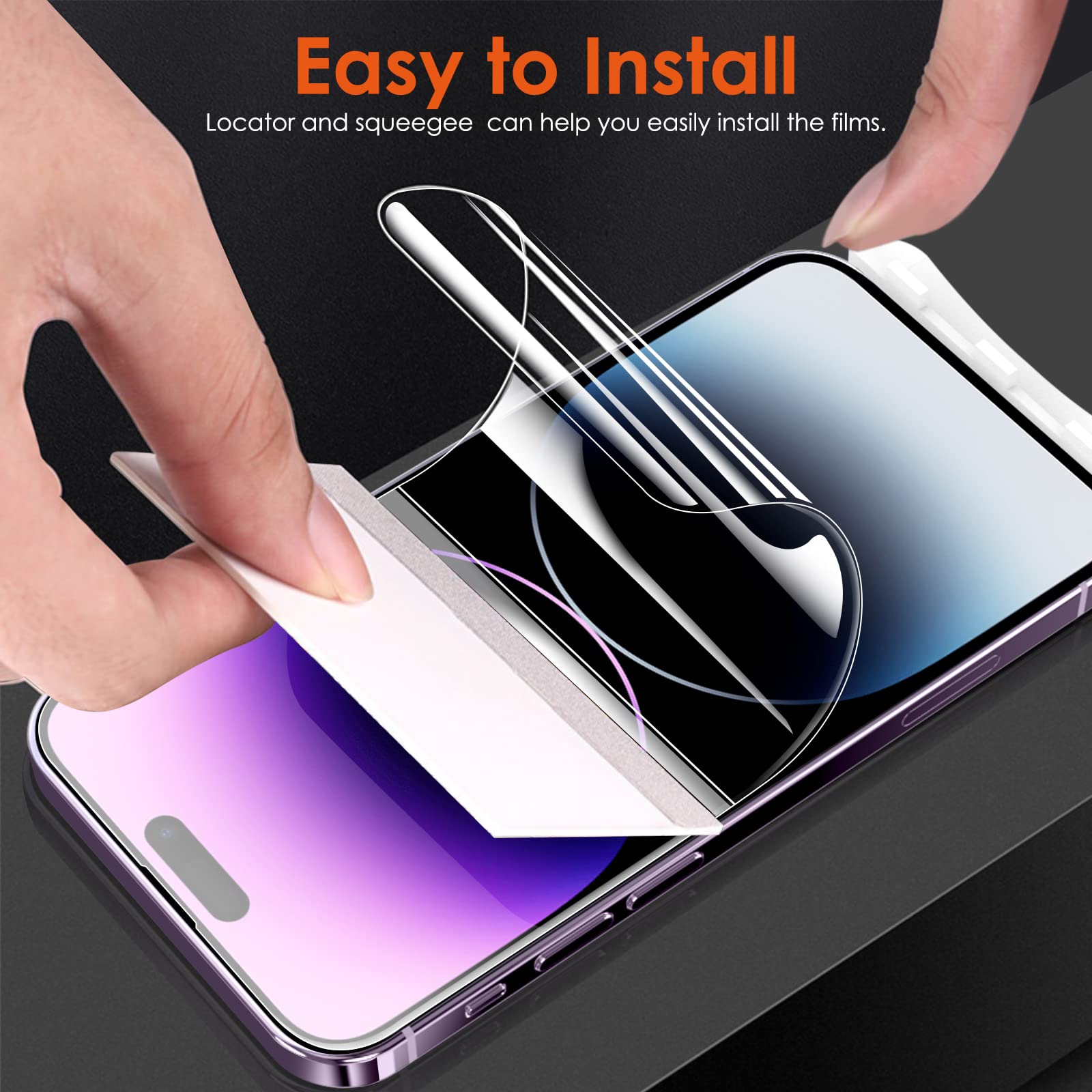 3+3 Pack Hydrogel Film Screen Protector for iPhone 15 Pro Max (Not Glass) + Tempered Glass Camera Lens Protector | Soft TPU Transparent Protective Film | Anti-Scratch, Bubble-Free, HD Clarity for Daily Use, Work & Outdoor Activities