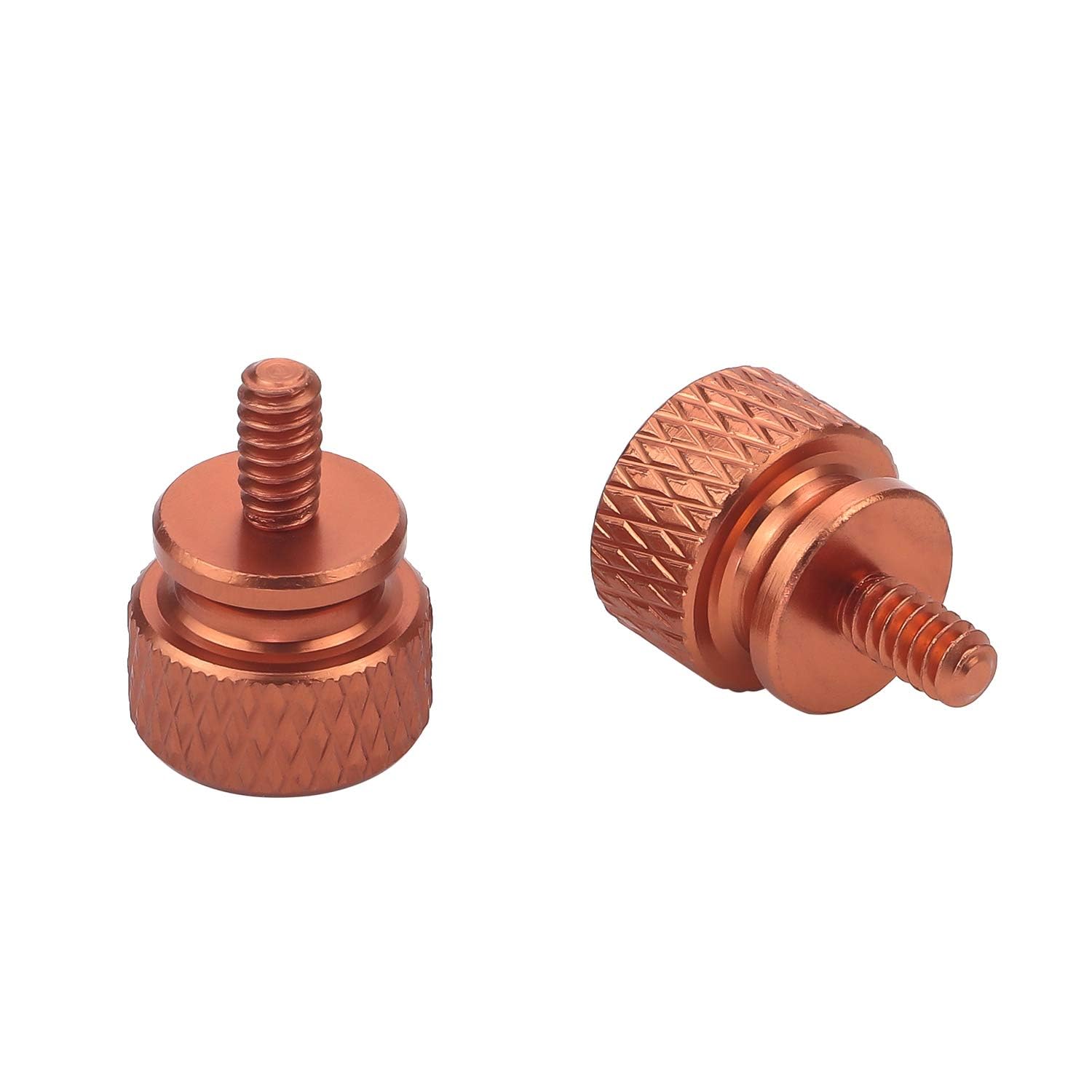 10Pcs Orange Computer PC Case 6-32 Fully Threaded Knurled Thumb Screws - Perfect for PC Builds, Server Racks & DIY Electronics Projects