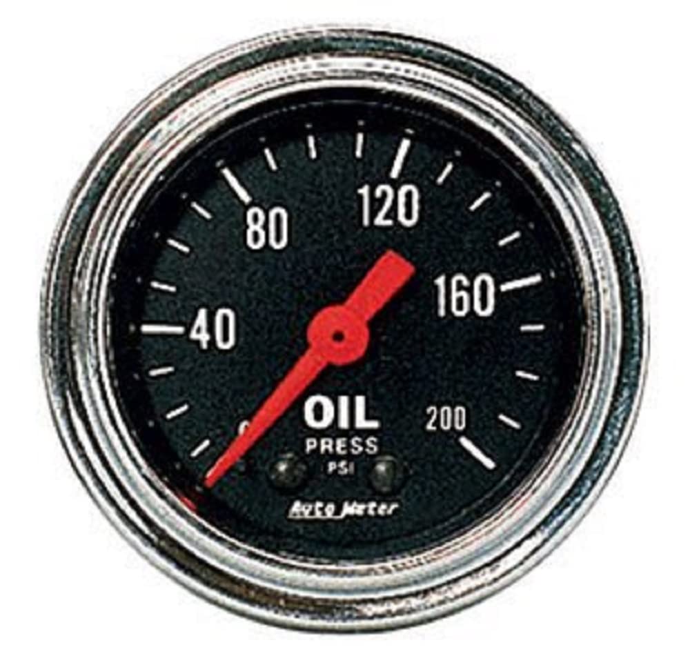 AUTO METER 2422 Traditional Chrome Mechanical Oil Pressure Gauge - 0-100 PSI, 2-1/16