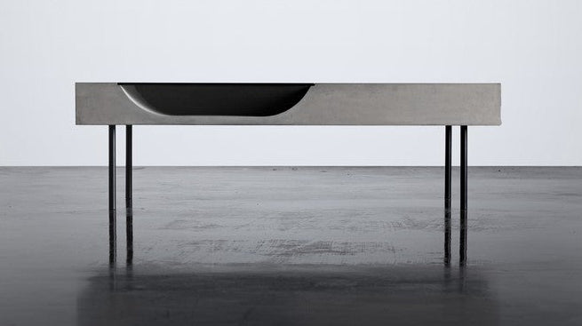 Modern Curb Coffee Table by Lyon Beton – Minimalist Concrete Design for Living Room, Lounge & Office – Perfect for Small Spaces & Contemporary Decor