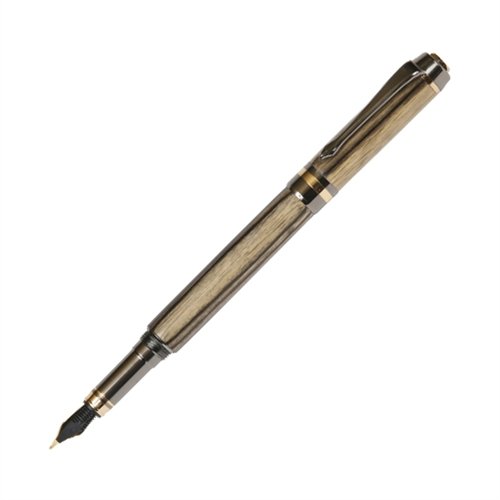 Premium Lanier Elite Fountain Pen in Gun Metal Finish with Black & White Ebony Wood - Luxury Writing Instrument for Professionals, Gifts & Collectors - Perfect for Office, Signatures & Calligraphy
