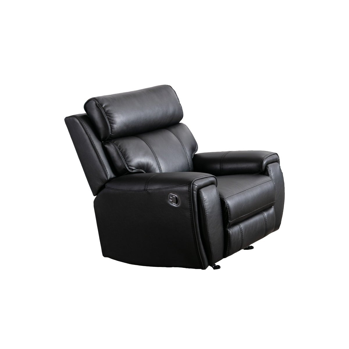 Premium Carnegie Black Rocker Recliner Chair - Ergonomic Leather Living Room Recliner with Smooth Gliding Motion - Perfect for Relaxing, Reading & Watching TV in Your Home Theater or Family Room
