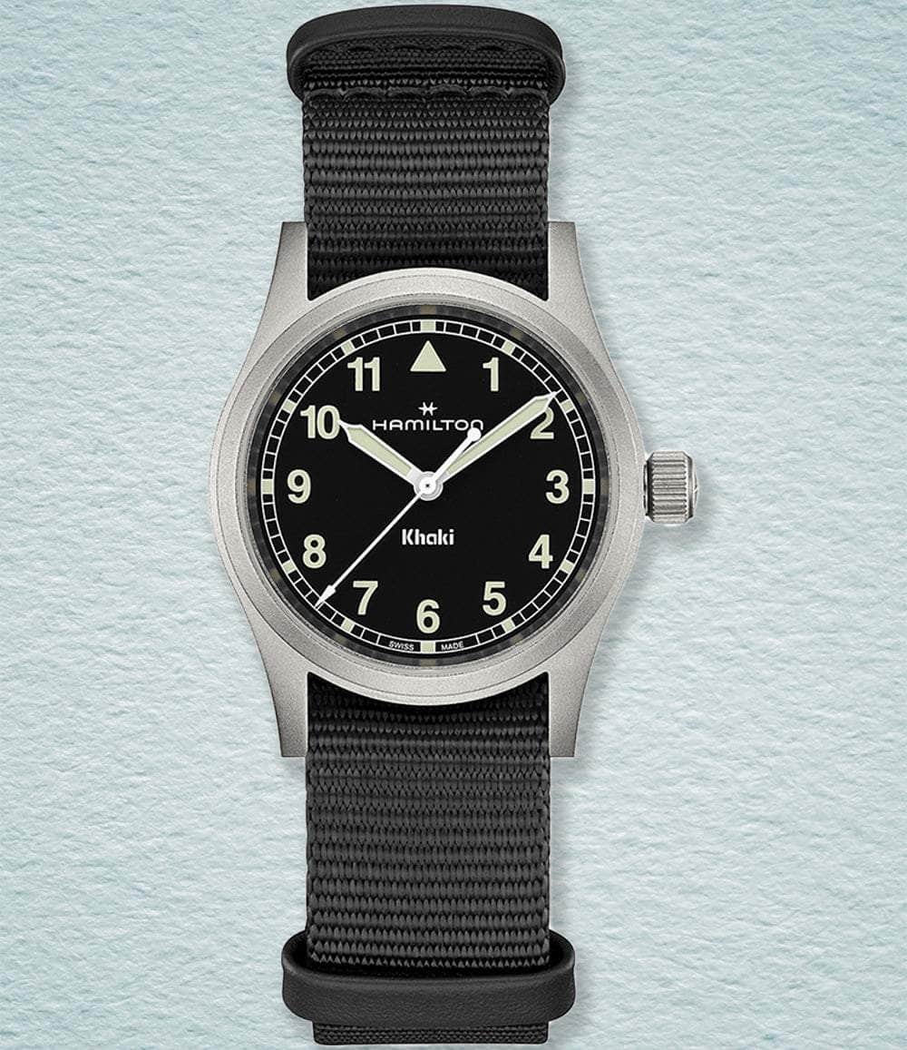 Khaki Field Quartz 33mm Watch - Military Style Men's Casual Watch with Date Display - Perfect for Outdoor Adventures, Hiking, and Everyday Wear