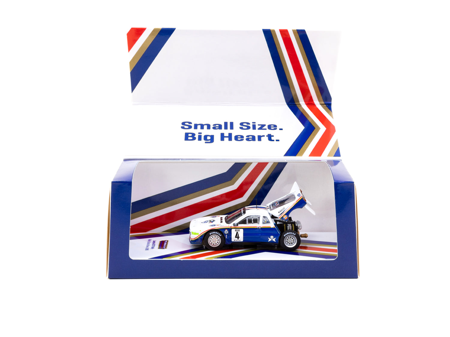 Tarmac Works 1/64 Scale Lancia 037 Rally Car - Costa Brava 1985 #4 Diecast Model - Collectible Miniature Vehicle for Display & Racing Scenes