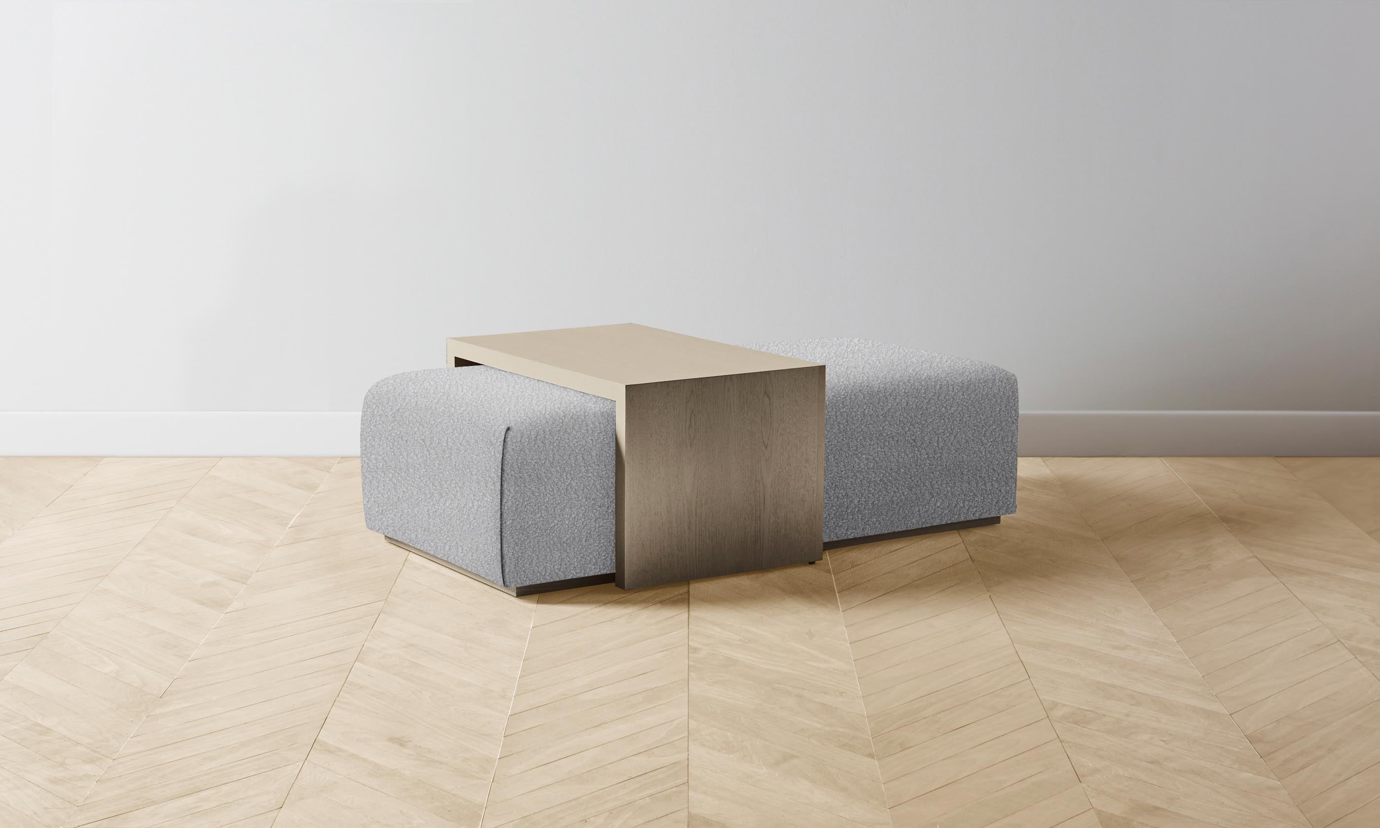 The Bowery Ottoman - Italian Bouclé Waterfall Design, Modern Tufted Storage Footrest for Living Room, Bedroom & Office - Perfect for Relaxing, Extra Seating & Home Decor
