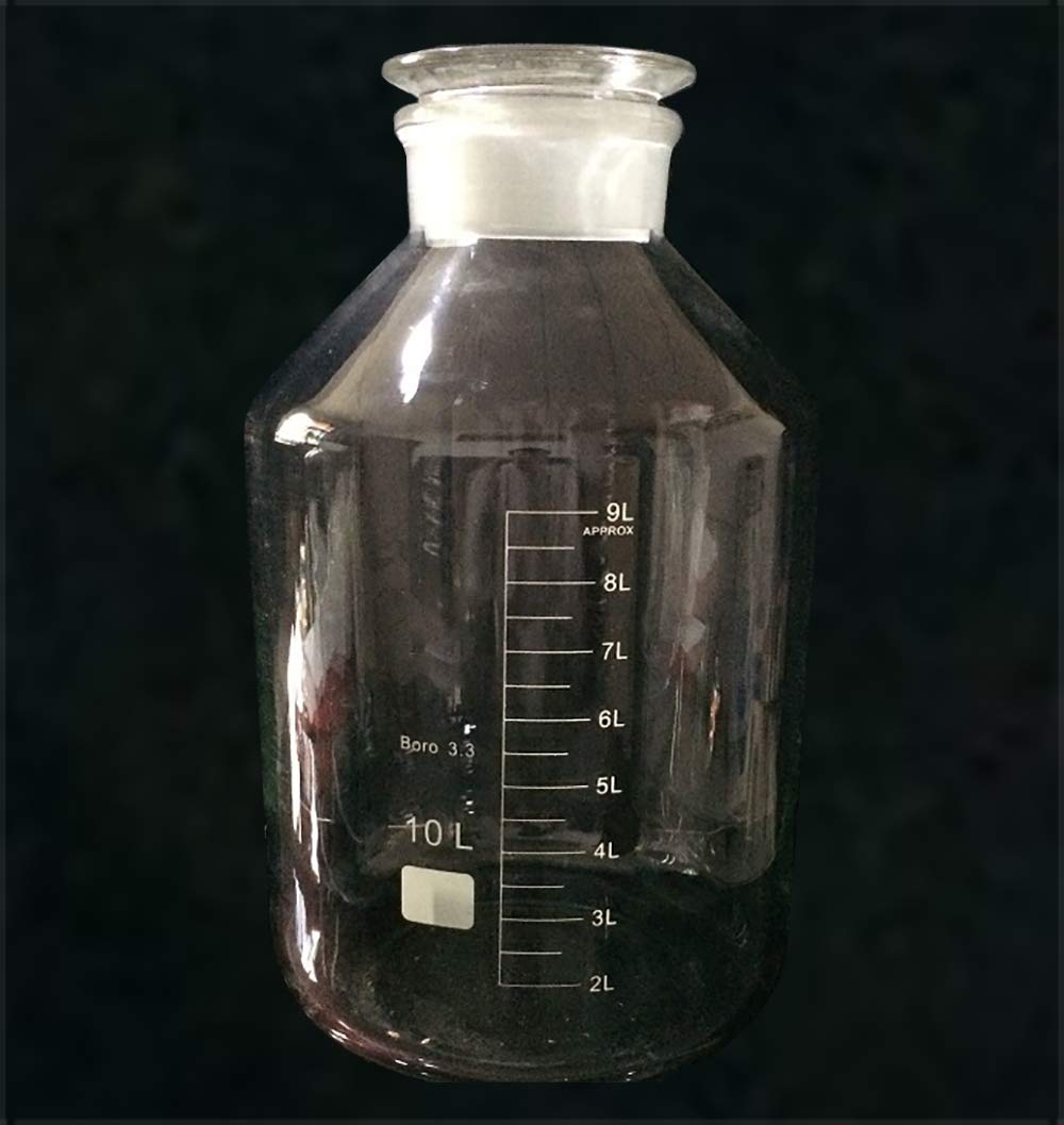 10L Borosilicate Glass Reagent Bottle with Wide Ground Mouth - Durable Lab Glassware for Chemical Storage & Mixing, Ideal for Laboratories & Science Experiments