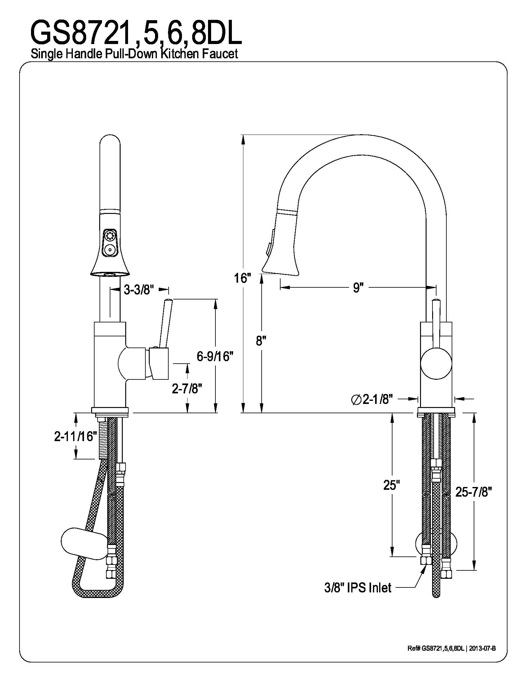 Single Handle Pull Down Spray Kitchen Faucet - Modern Stainless Steel Sink Faucet with High Arc Spout for Washing Dishes & Cooking | Perfect for Home, Restaurant & Commercial Kitchens