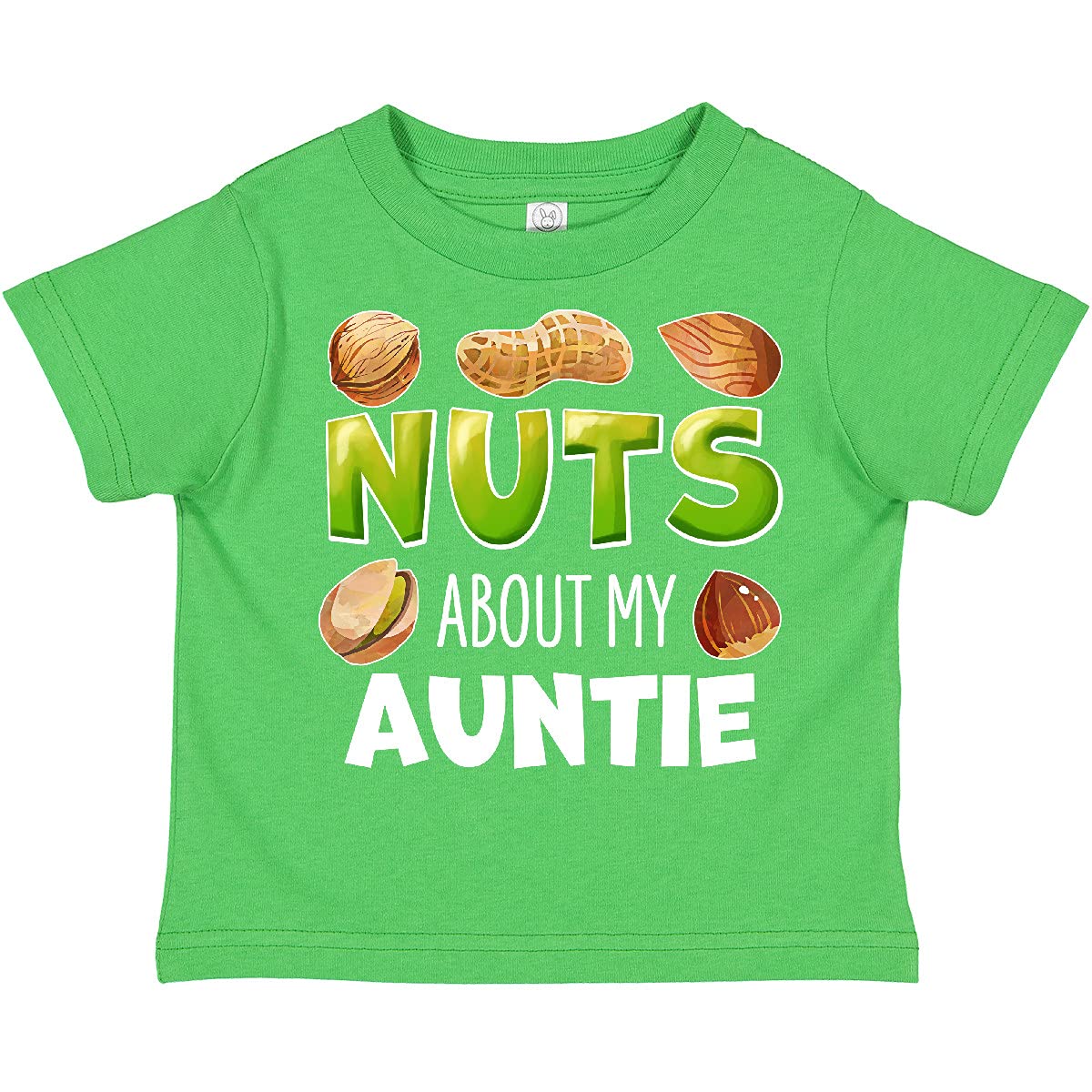 Inktastic 'Nuts About My Auntie' Peanut, Almond, Pistachio Toddler T-Shirt - Cute Graphic Tee for Nieces & Nephews - Perfect for Family Reunions, Birthday Gifts & Aunt Apparel