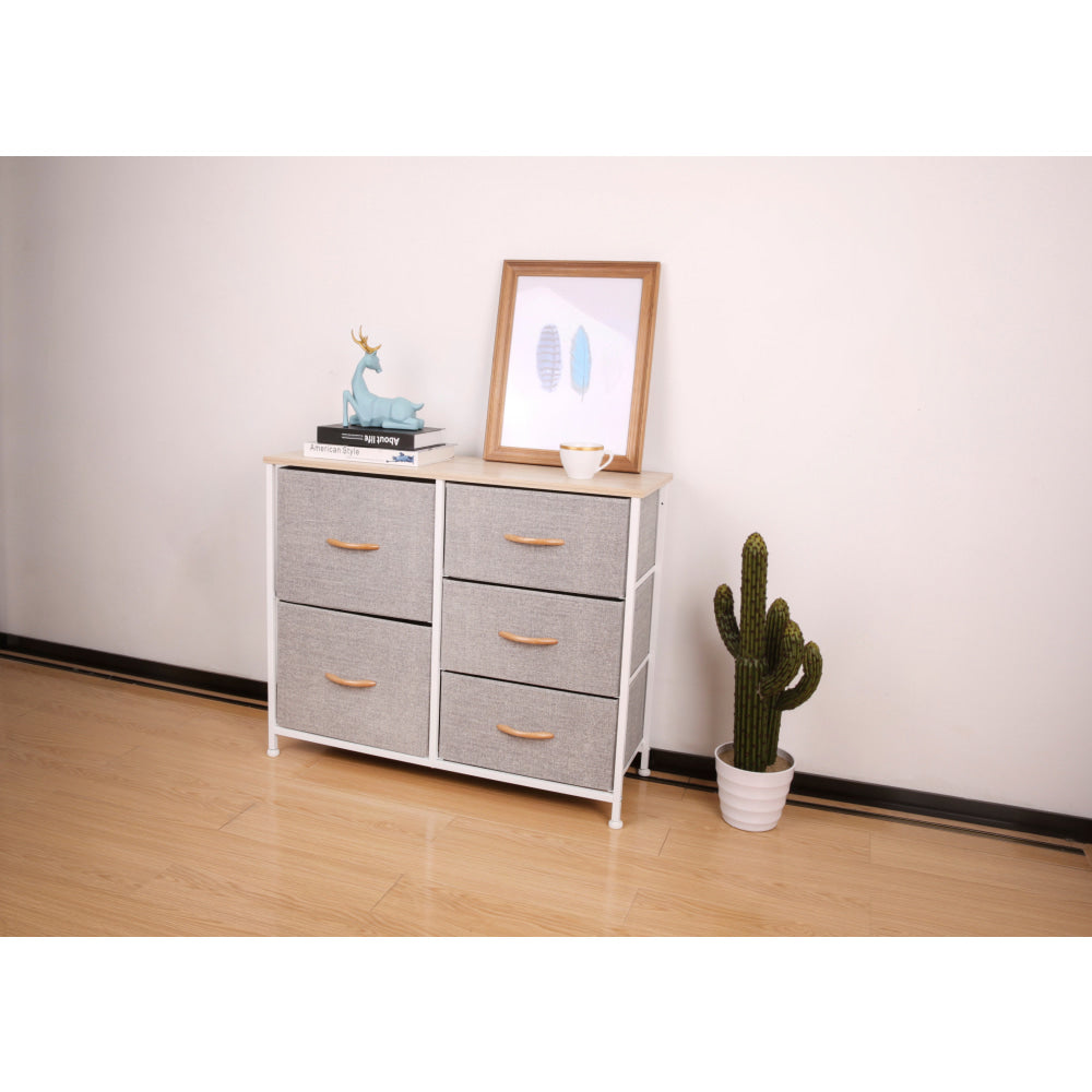 5-Tier Wooden Chest of Drawers Storage Cabinet - Organizer for Bedroom, Closet & Office - Space-Saving Furniture for Home Organization