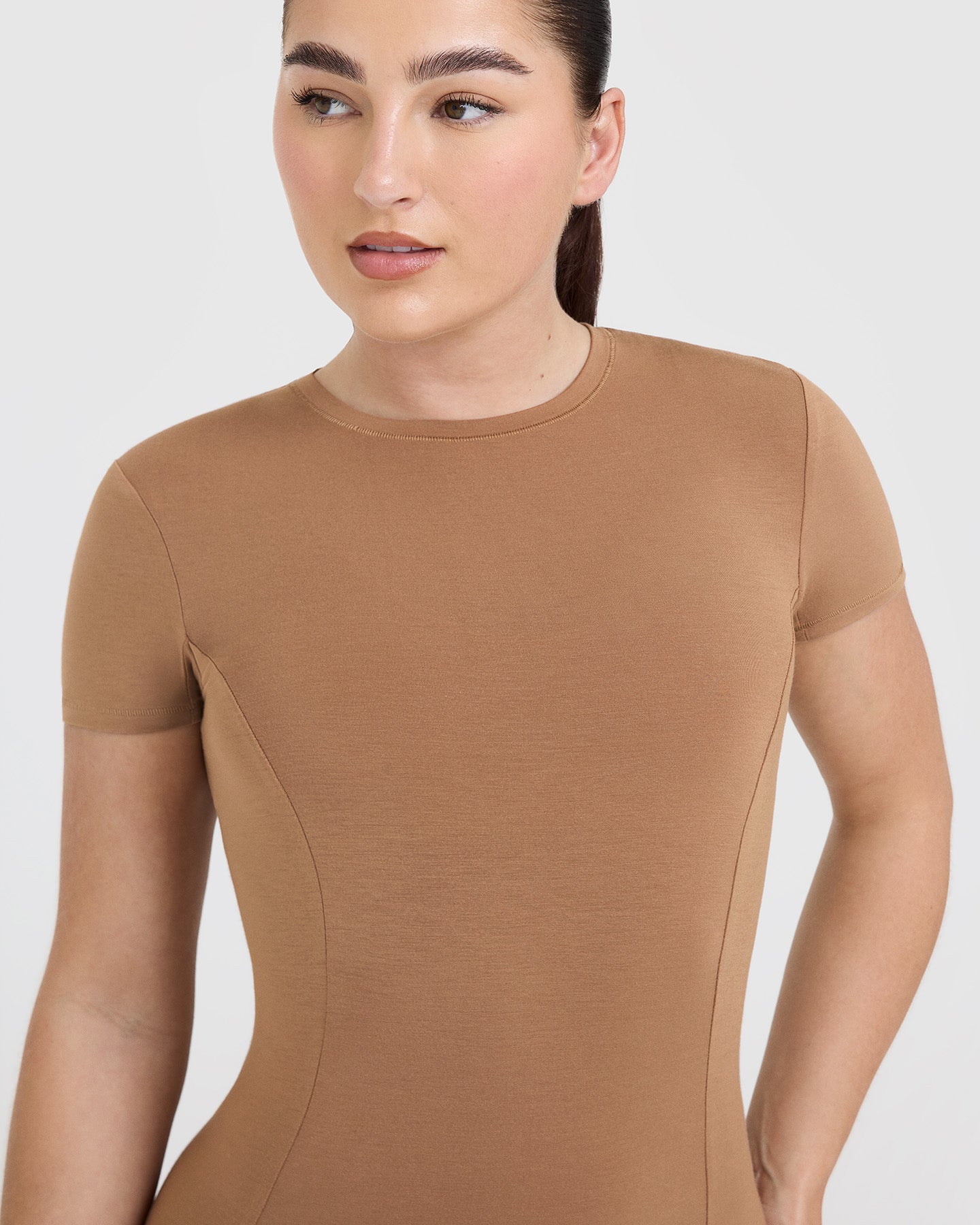 Mellow™ Soft Short Sleeve T-Shirt for Women - Comfortable Cotton Crew Neck Tee in Nude 3 | Perfect for Casual Wear, Layering & Everyday Outfits