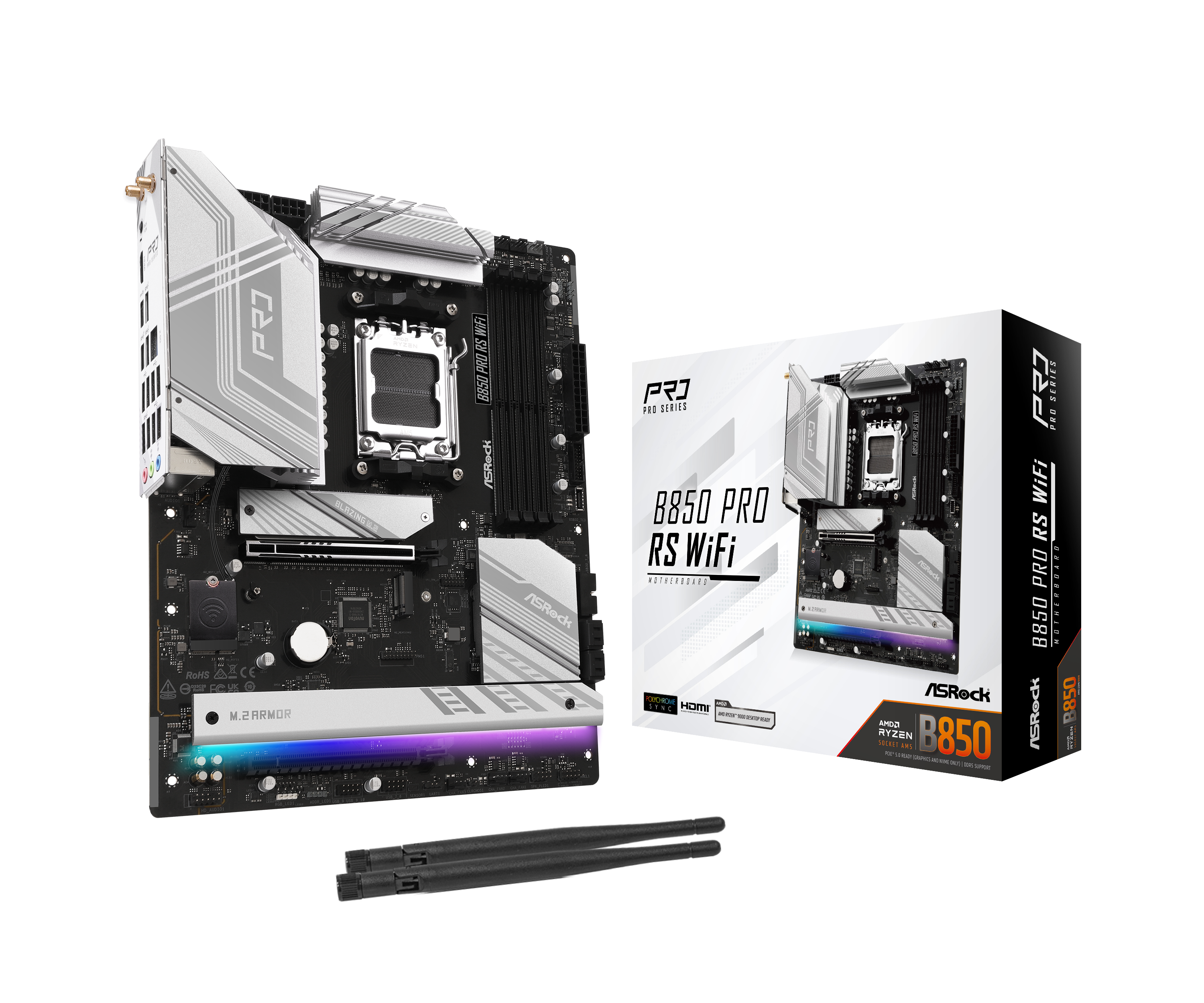 ASRock B850 Pro RS WiFi AM5 DDR5 ATX Motherboard - High-Performance Gaming & Workstation PC Build for AMD Ryzen 7000 Series | Perfect for Streaming, Content Creation & 4K Gaming