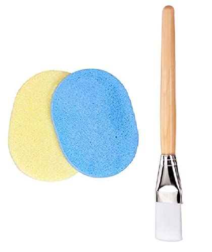 Nyamah Professional Facial Mask Brush Set - Soft Wooden & Sponge Applicator for Women's Skincare & Makeup | Perfect for At-Home Spa, Sheet Masks & Cream Application