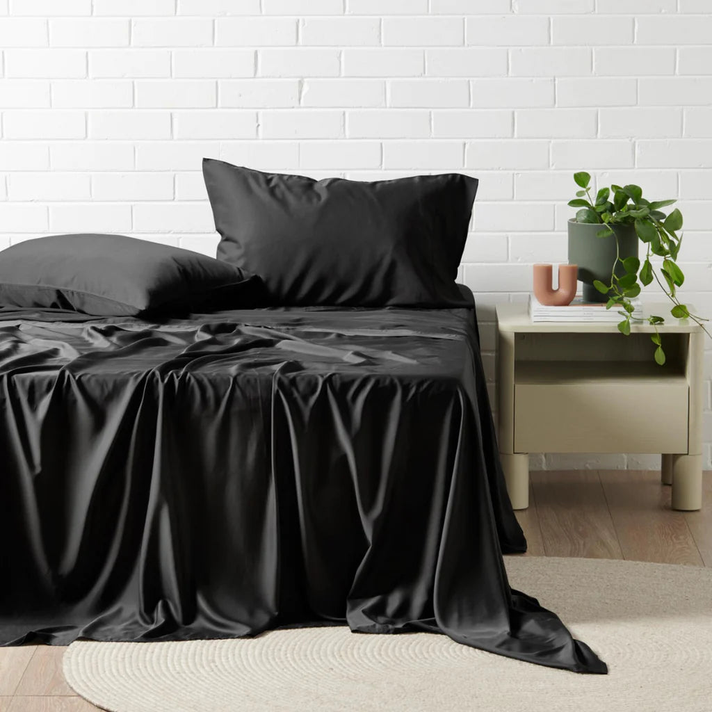 Premium Madeleine Hotel Linen Bamboo Cotton Sheets Set - Soft & Breathable Bedding - Queen Size (Granite Color) - Perfect for Luxury Hotels, Vacation Rentals & Upscale Home Bedrooms