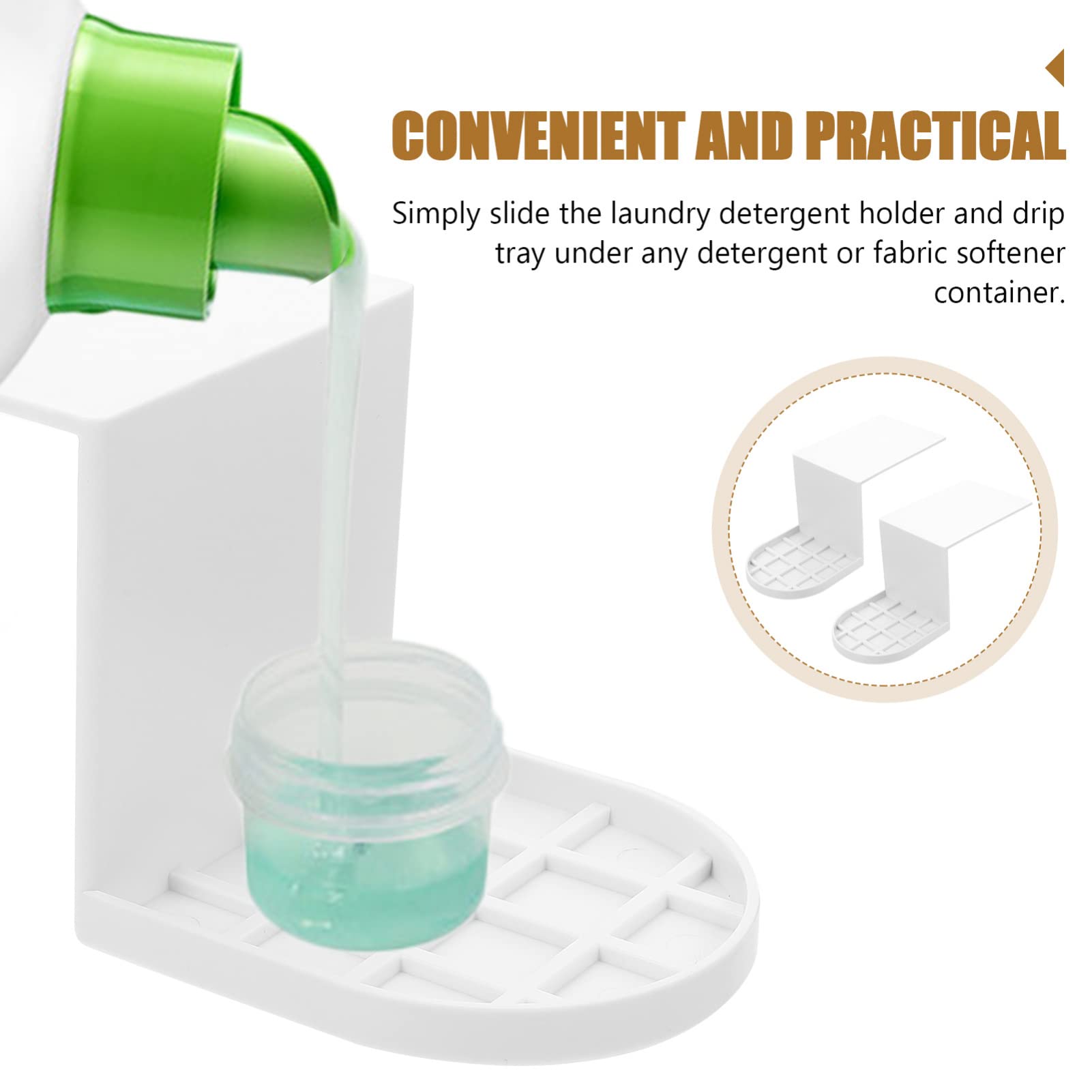 2-Pack Laundry Cup Holder & Soap Dispenser Tray - Plastic Drip Catcher for Washing Machine - Perfect for Laundry Room Organization & Drip-Free Detergent Storage