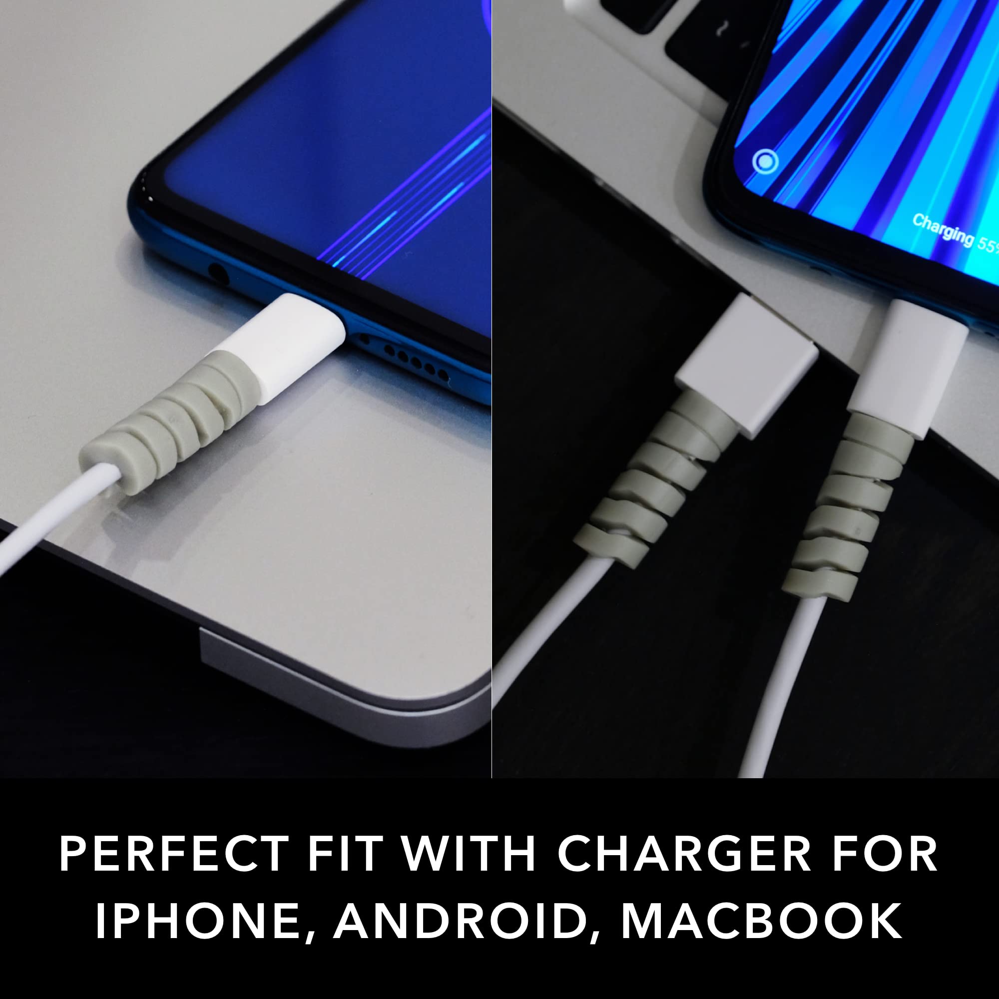 Artefact Cable Protector (4-Pack) - Durable Charger Cord Protector for iPhone, iPad, MacBook - Prevent Fraying & Extend Cable Life - Perfect for Home, Office & Travel Use