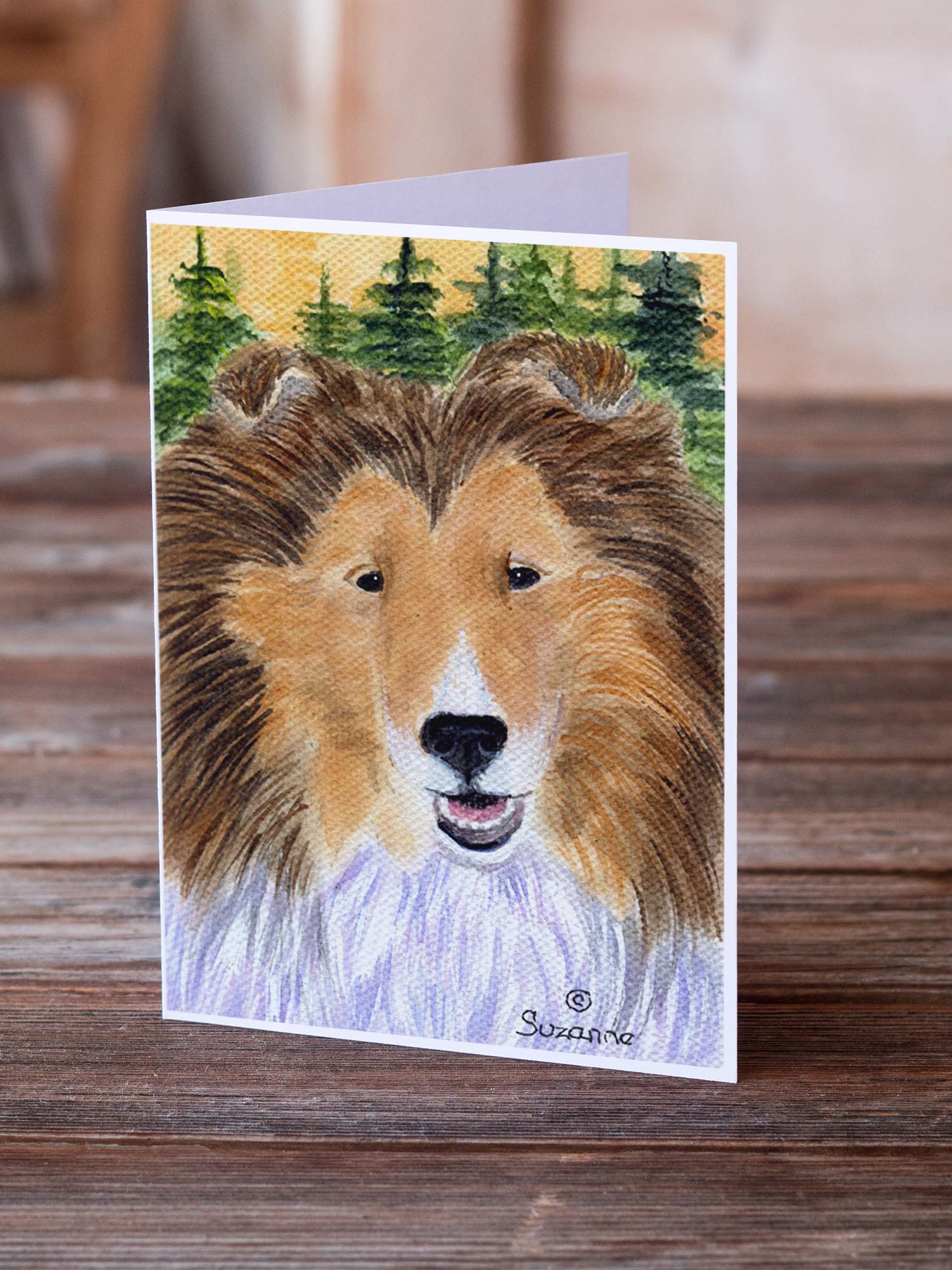 Premium Sheltie Greeting Cards & Envelopes - Pack of 8 Blank A7 Note Cards (5x7 Inches) for Birthdays, Thank You Notes & Special Occasions | Whimsical Dog Lover Stationery