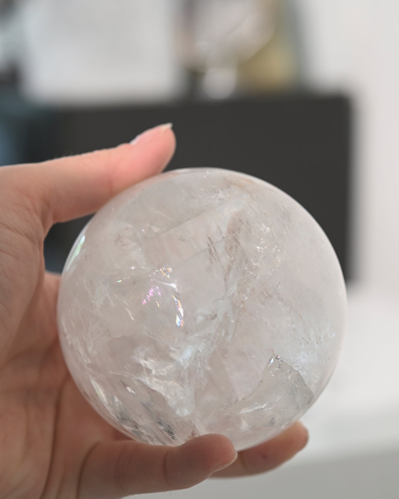 2lbs Clear Quartz Sphere - Natural Healing Crystal for Meditation, Reiki, and Home Decor | Perfect for Energy Work, Chakra Balancing & Spiritual Gifts