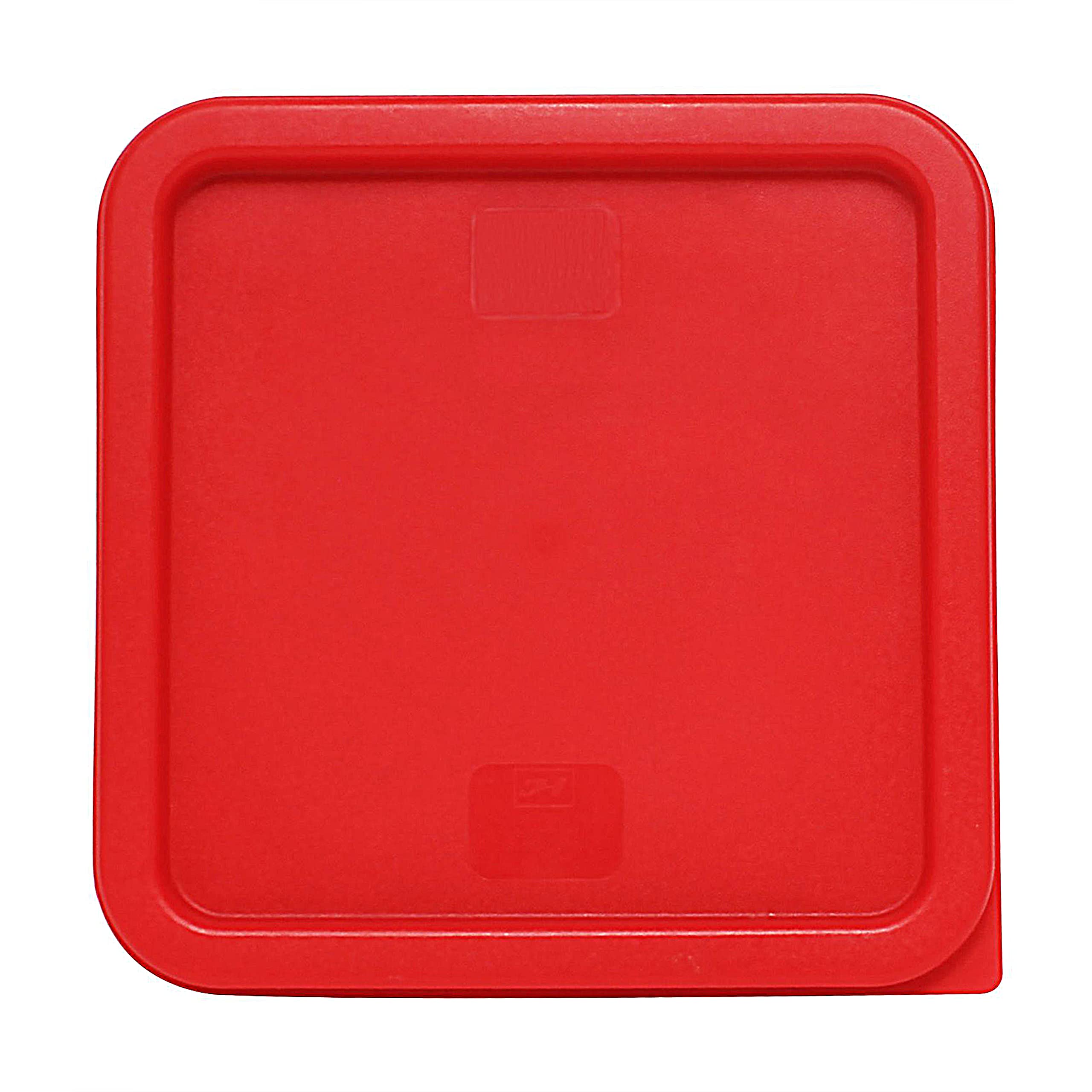 Tiger Chef 8 Quart Clear Commercial Grade Square Food Storage Containers with Red Lids - Durable Polycarbonate BPA-Free for Restaurant, Kitchen & Meal Prep Organization