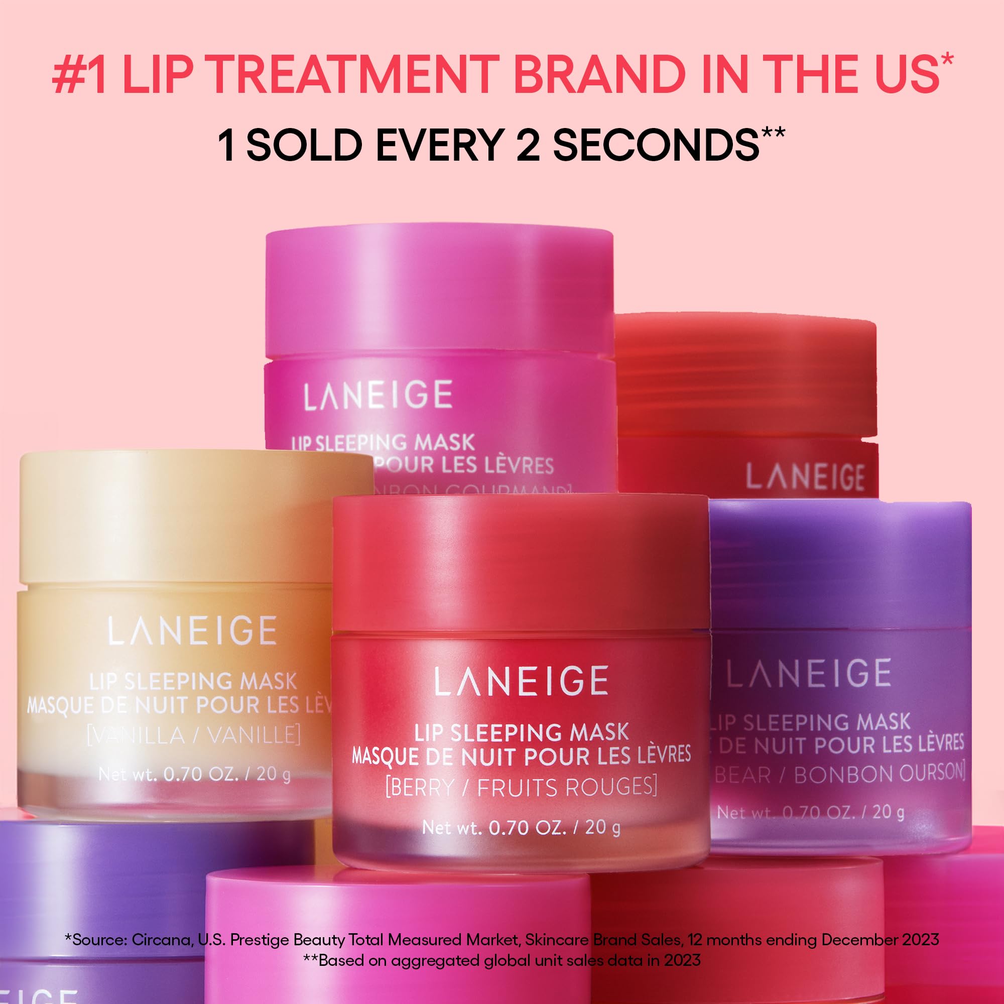 LANEIGE Lip Sleeping Mask - Overnight Hydration & Repair with Vitamin C, Murumuru & Shea Butter for Dry, Flaky Lips | Antioxidant Treatment for Soft, Smooth Lips | Perfect for Nighttime Skincare Routine