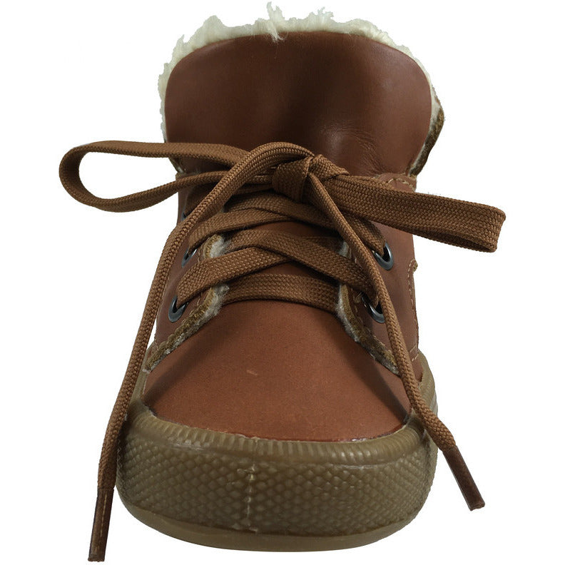 Old Soles Boys Girls Winter Boots - Plush Lined Tan Lace Up Sneakers for Kids, Warm Comfortable Shoes for School, Outdoor Play & Cold Weather Activities