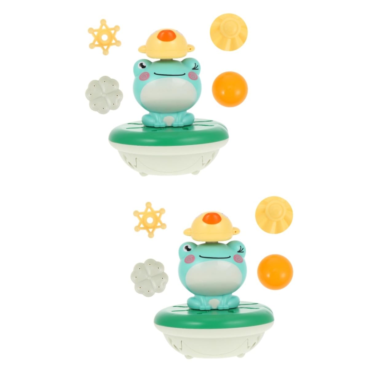 CIYODO 2 Sets Cute Frog Bath Toys for Kids - Non-Toxic Plastic Bathtub Sprinkler Toys for Toddlers & Children - Fun Bath Time Play Set for Sensory Development & Water Play