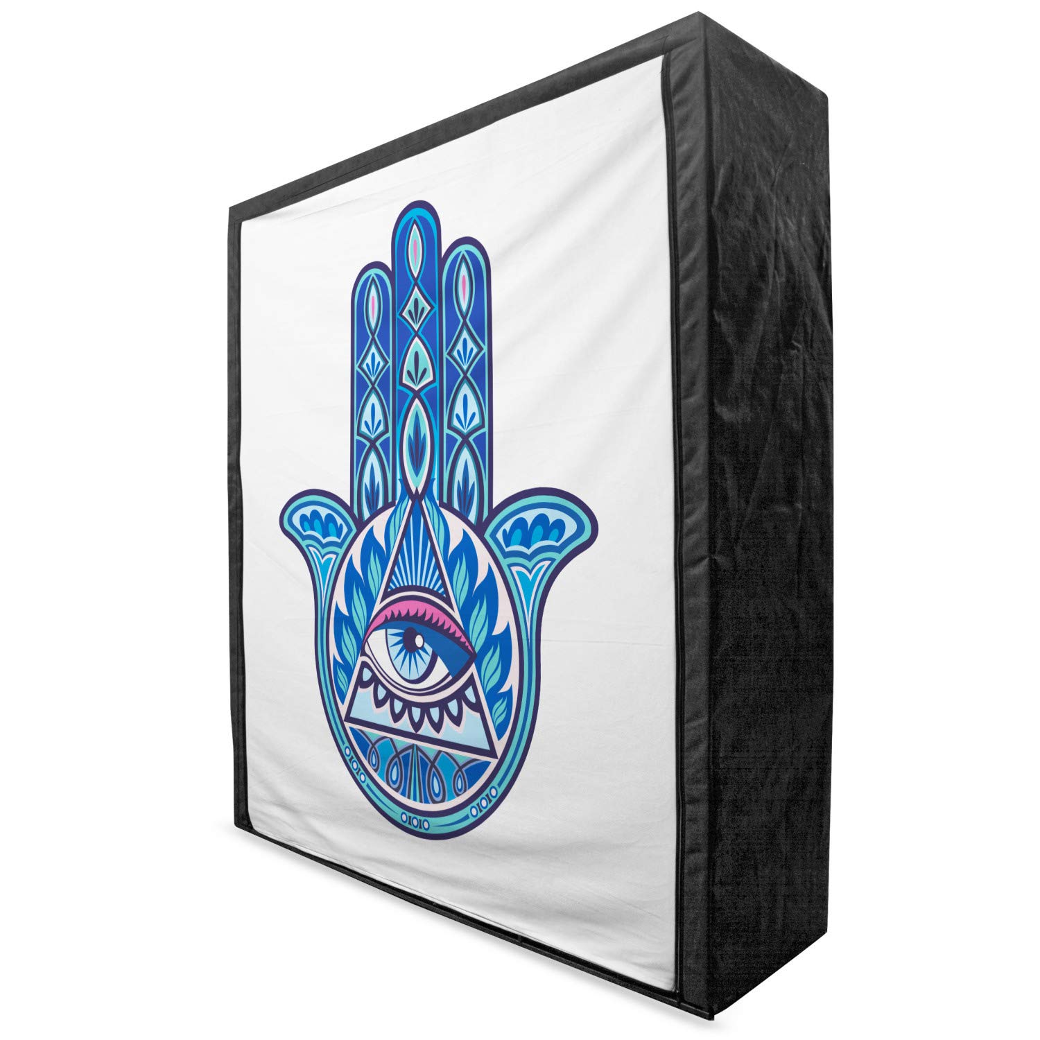 Ambesonne Evil Eye Fabric Wardrobe - Portable Clothing Organizer with Shelves, 59