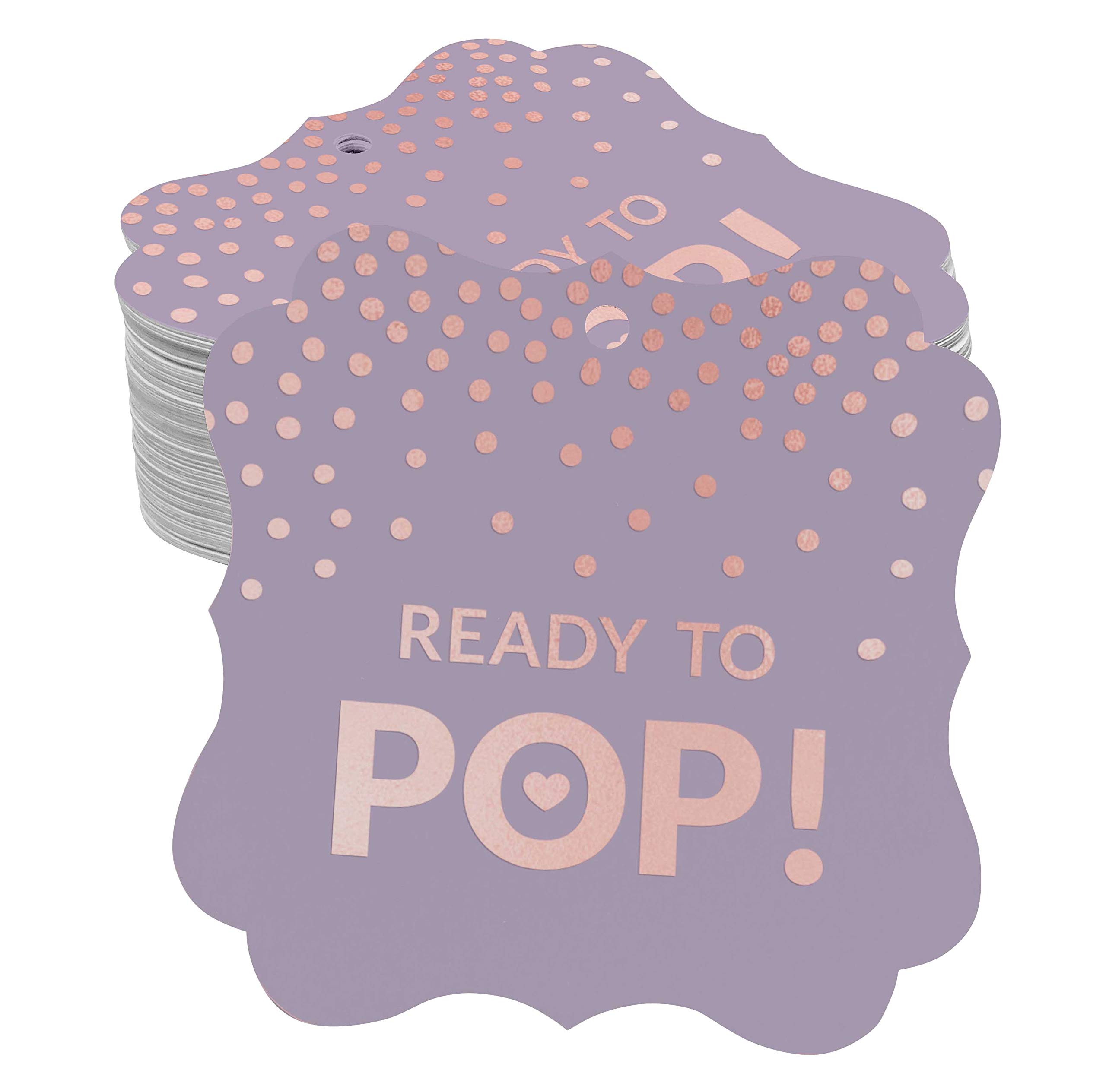 100pcs Rose Gold Foil Bracket-Shaped Hang Tags for Baby Shower Favors - Elegant Gift Tags for Party Decorations, Wedding Invitations & DIY Crafts