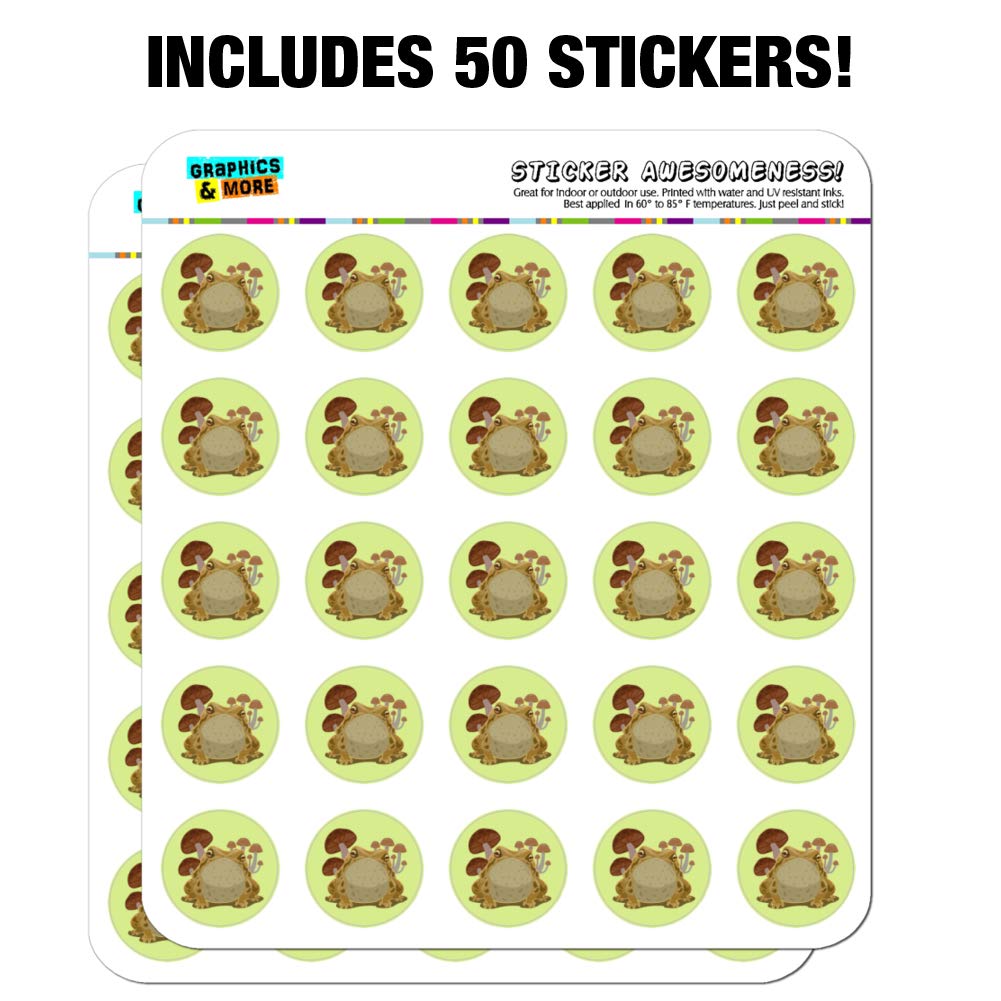 1 Inch Cute Toad Sitting on Mushroom Clear Stickers for Planner, Calendar, Scrapbooking & DIY Crafts - Perfect for Bullet Journals, Card Making & Gift Decorations