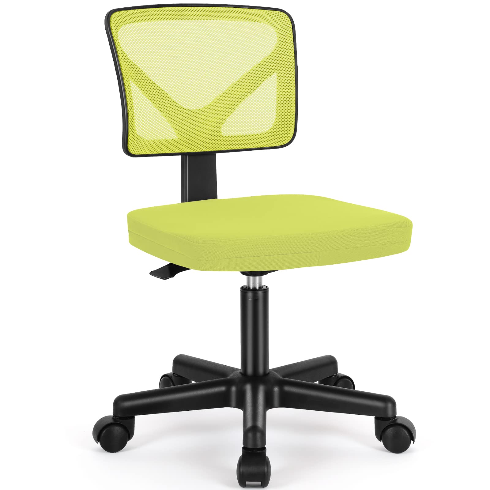 Ergonomic Mesh Office Chair with Lumbar Support - Adjustable Height Armless Computer Desk Chair for Home Office, Rolling Swivel Task Chair (Green) - Perfect for Long Work Hours & Gaming Sessions