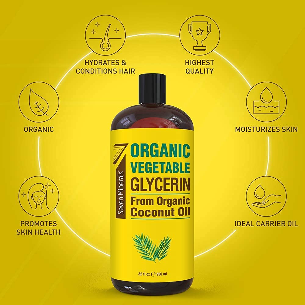 Pure Grapeseed Oil & Organic Vegetable Glycerin by Seven Minerals - Natural Skin & Hair Care Solution for Moisturizing, Massage & DIY Beauty Products
