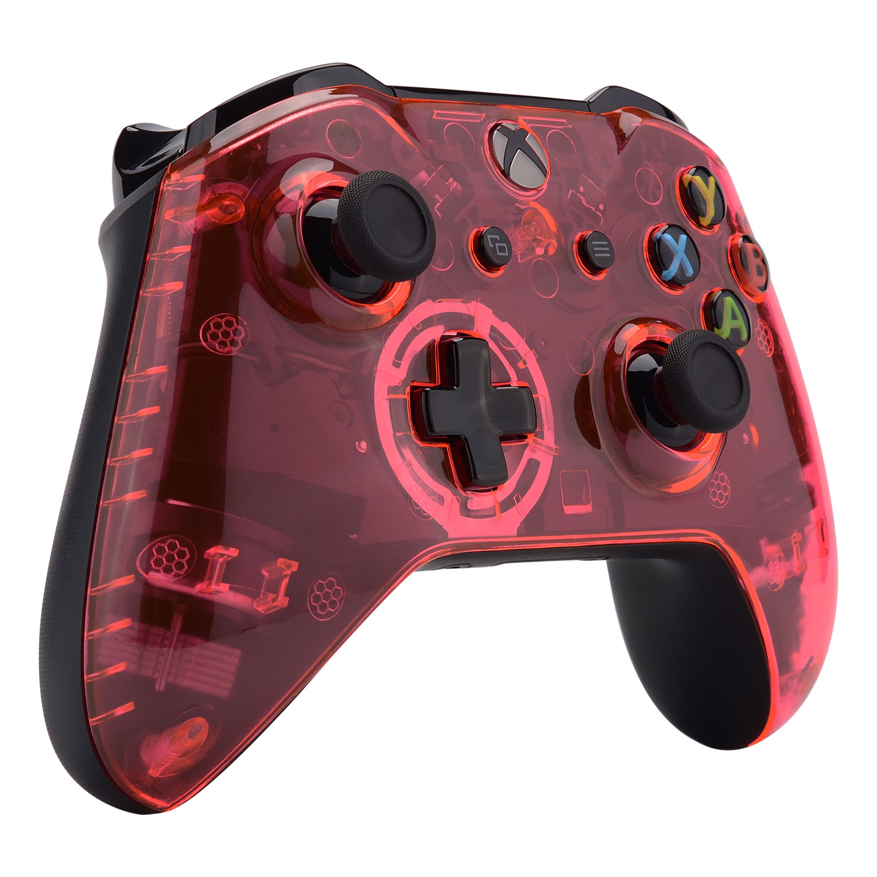 eXtremeRate Clear Pink Faceplate Cover & Front Housing Shell Replacement Kit for Xbox One S/X Controller (Model 1708) - Gaming Accessory for Customization & Protection - Perfect for Xbox Enthusiasts & Competitive Players