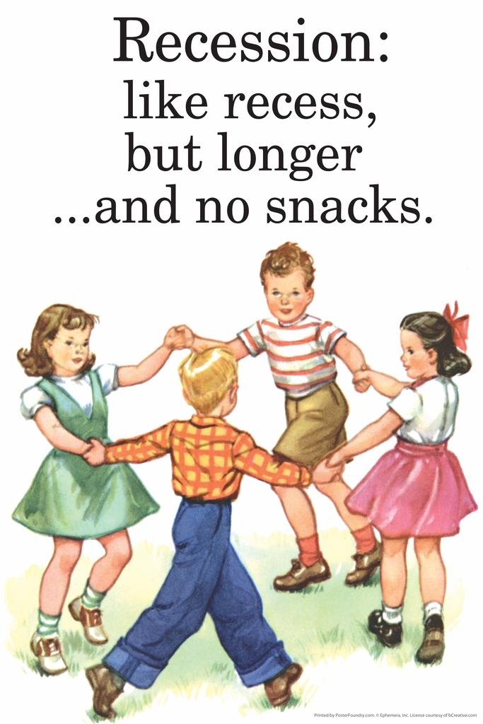 Funny Recession Wall Art Print - 24x36 Inch Humorous Poster for Home & Office Decor - Perfect for Living Room, Bedroom, or Workspace