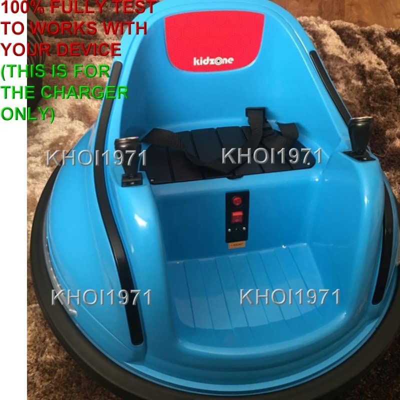 KHOI1971 8FT Wall Charger AC Adapter - 12V Replacement Power Cord for Kidzone Race Car & Bumper Cars - Perfect for Kids' Electric Ride-On Vehicles & Outdoor Playtime
