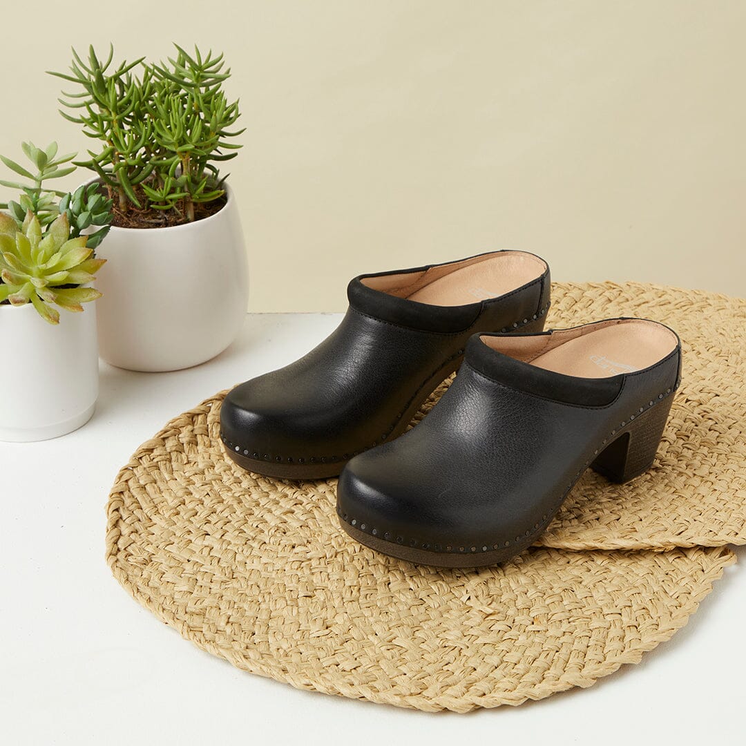 DANSKO SAMMY MILLED BURNISHED Leather Clogs - Women's Comfort Shoes for Nurses & Teachers (Final Sale) - Perfect for Healthcare, Hospitality & All-Day Wear