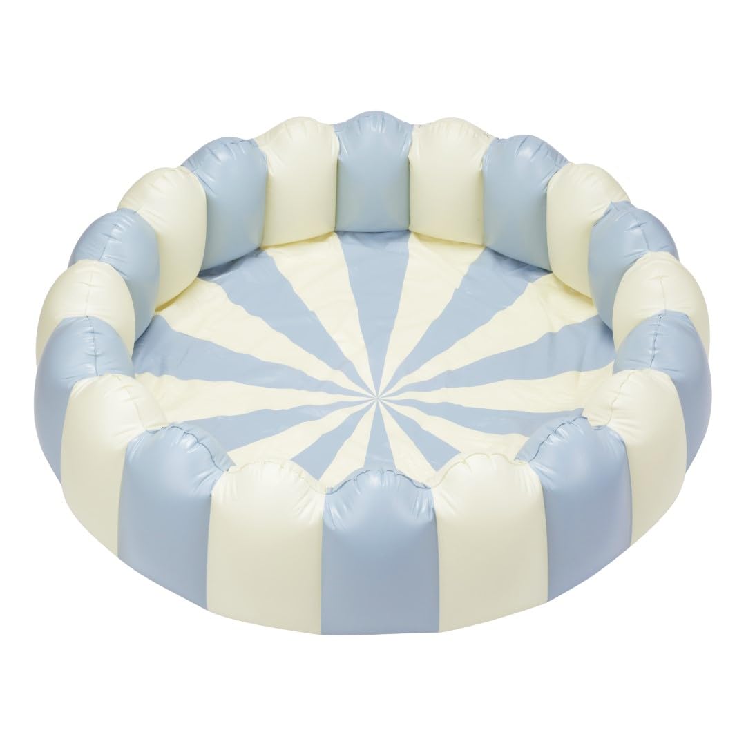 Striped Inflatable Pool for Kids Ages 3+ | Durable Outdoor Water Play for Toddlers & Children | Perfect for Backyard, Beach & Summer Fun