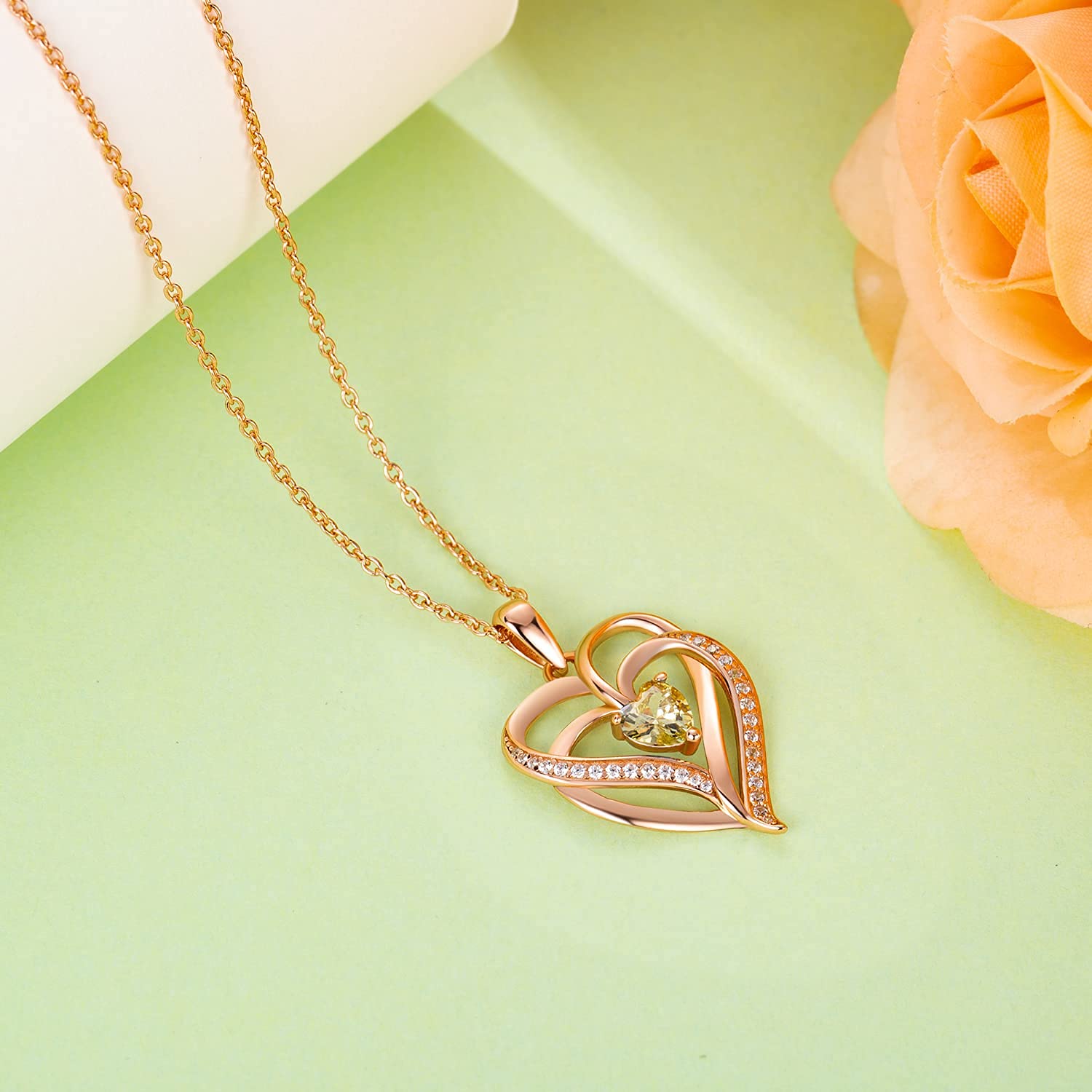 925 Sterling Silver Birthstone Necklace for Women - Personalized Heart Pendant Jewelry for Mom, Grandma, Sister & Best Friends | Perfect Graduation, Anniversary & Birthday Gift | Elegant Everyday Wear & Special Occasion Jewelry