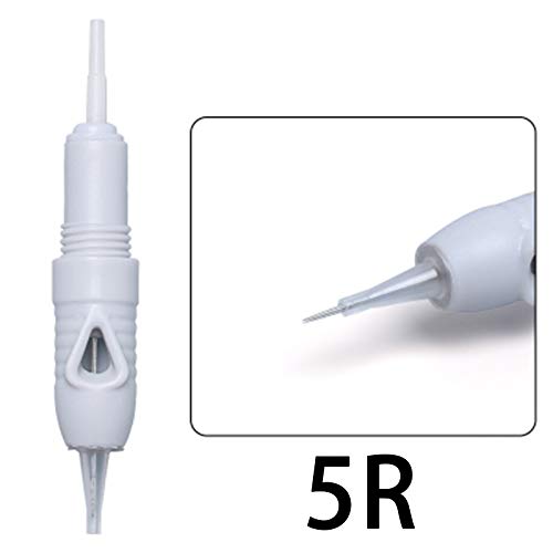 5Pcs 5R Tattoo Cartridge Needles - Professional Disposable Permanent Makeup Needles for Eyebrows & Lips (8mm Diameter) - Ideal for PMU Artists, Microblading & Cosmetic Tattooing