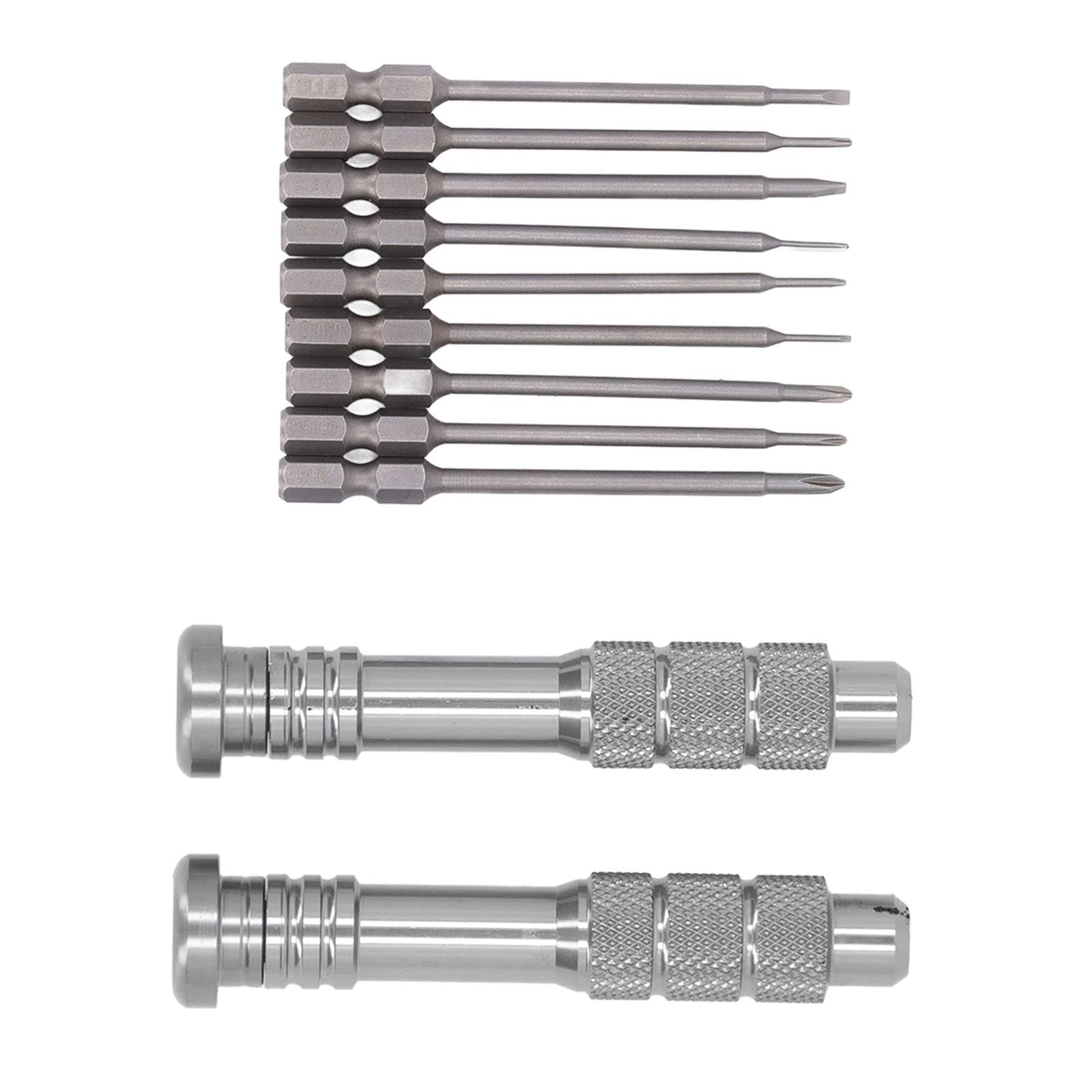 Premium Steel Slotted Screwdriver Set - 9 Precision Bits & 2 Ergonomic Handles for Electronics Repair, Camera Lens, Computer & DIY Projects | Professional Hand Tool Kit for Home & Workshop Use