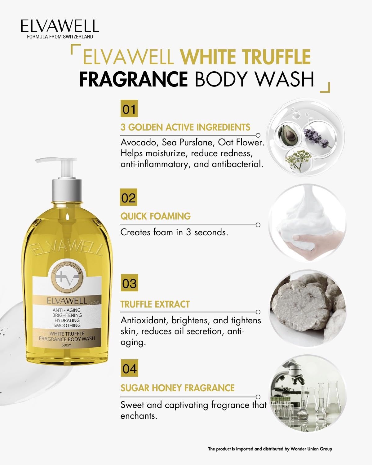 Natural Honey Sugar Body Wash 500ml - Moisturizing & Exfoliating for Soft Skin - Perfect for Daily Shower & Spa Relaxation