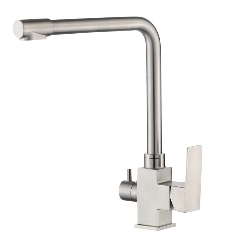 360° Rotating Stainless Steel Kitchen Faucet with Water Filter - 3-Way Sink Mixer Tap for Clean Drinking Water | Perfect for Home, RV & Outdoor Use