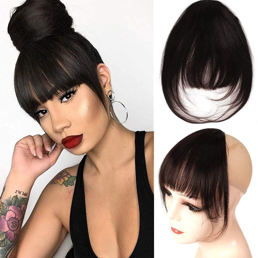 D-DIVINE Clip-in Synthetic Hair Bangs Extensions for Women - Natural-Looking Fringe Bangs for Instant Volume & Style | Perfect for Cosplay, Costumes & Everyday Fashion