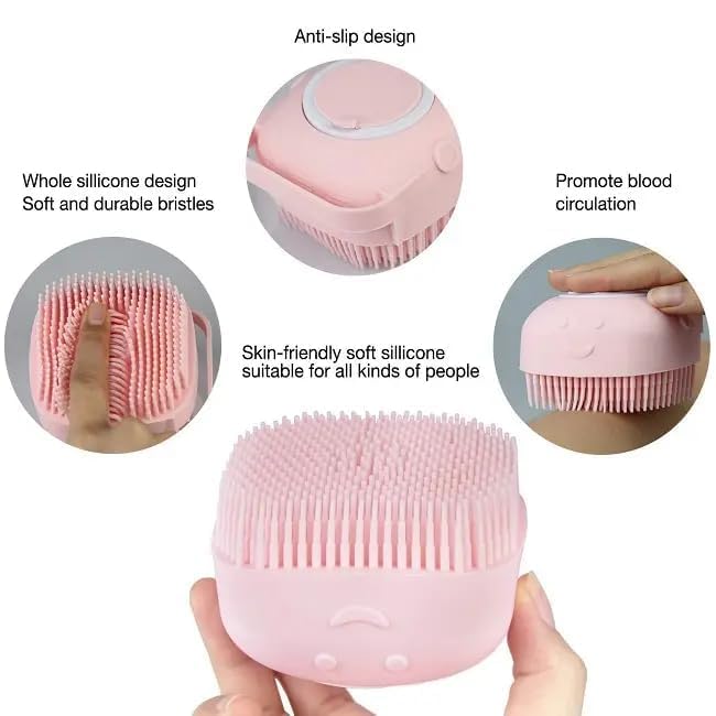 **Premium Silicone Body Brush with Soap Dispenser - Deep Cleansing & Exfoliating Bath Brush for Dead Skin Removal, Massage & Relaxation - Ideal for Men & Women (Multi Color) - Perfect for Shower, Bath & Spa Use**