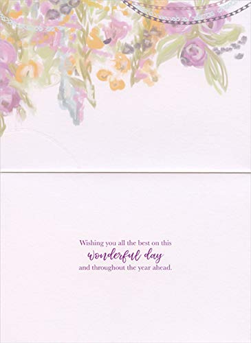 Oh Happy Day Vibrant Floral Feminine Birthday Card for Women - Elegant Greeting Card for Wife, Mom, Sister, Daughter | Perfect for Birthdays, Anniversaries & Special Occasions