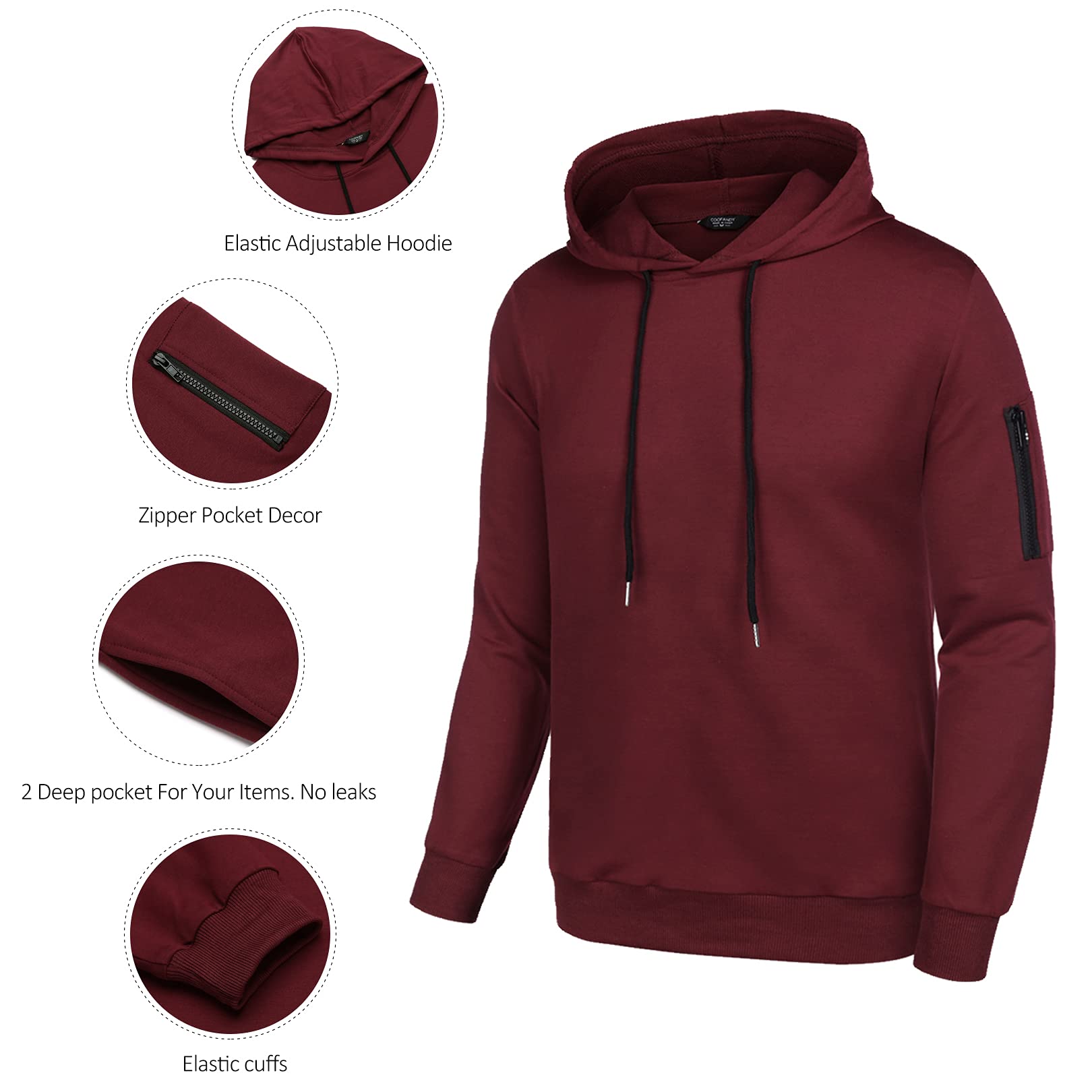 COOFANDY Men's 2-Piece Hooded Tracksuit Set - Athletic Running Jogging Sweatsuit for Casual Wear & Gym Workouts | Lightweight Comfortable Sportswear for Men's Active Lifestyle
