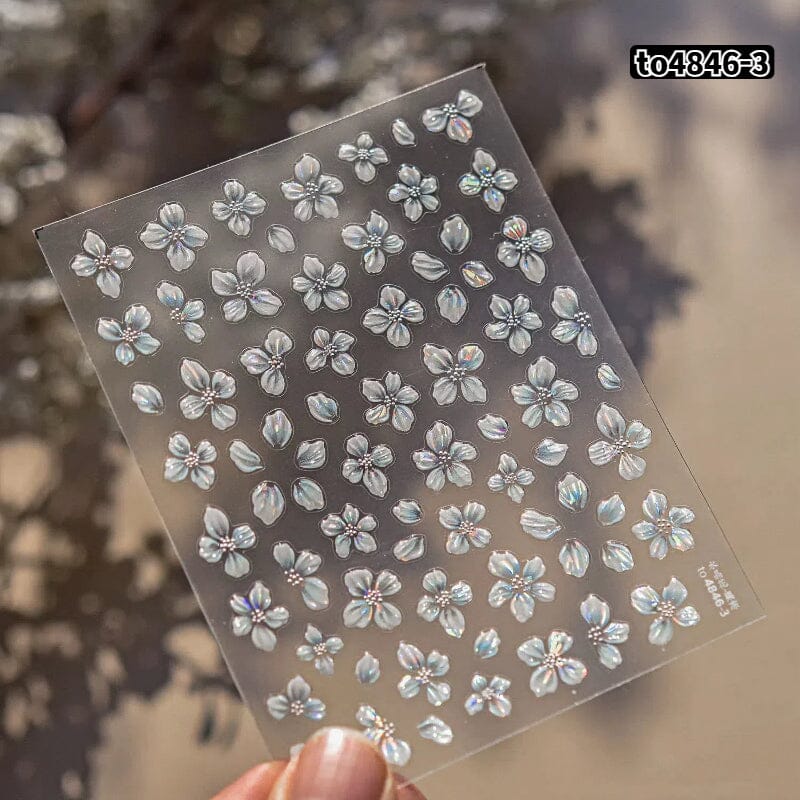 Spring Flowers Blooming Sakura Nail Stickers - Cherry Blossom Nail Art Decals for DIY Manicure | Perfect for Spring Parties, Weddings & Nail Salon Designs