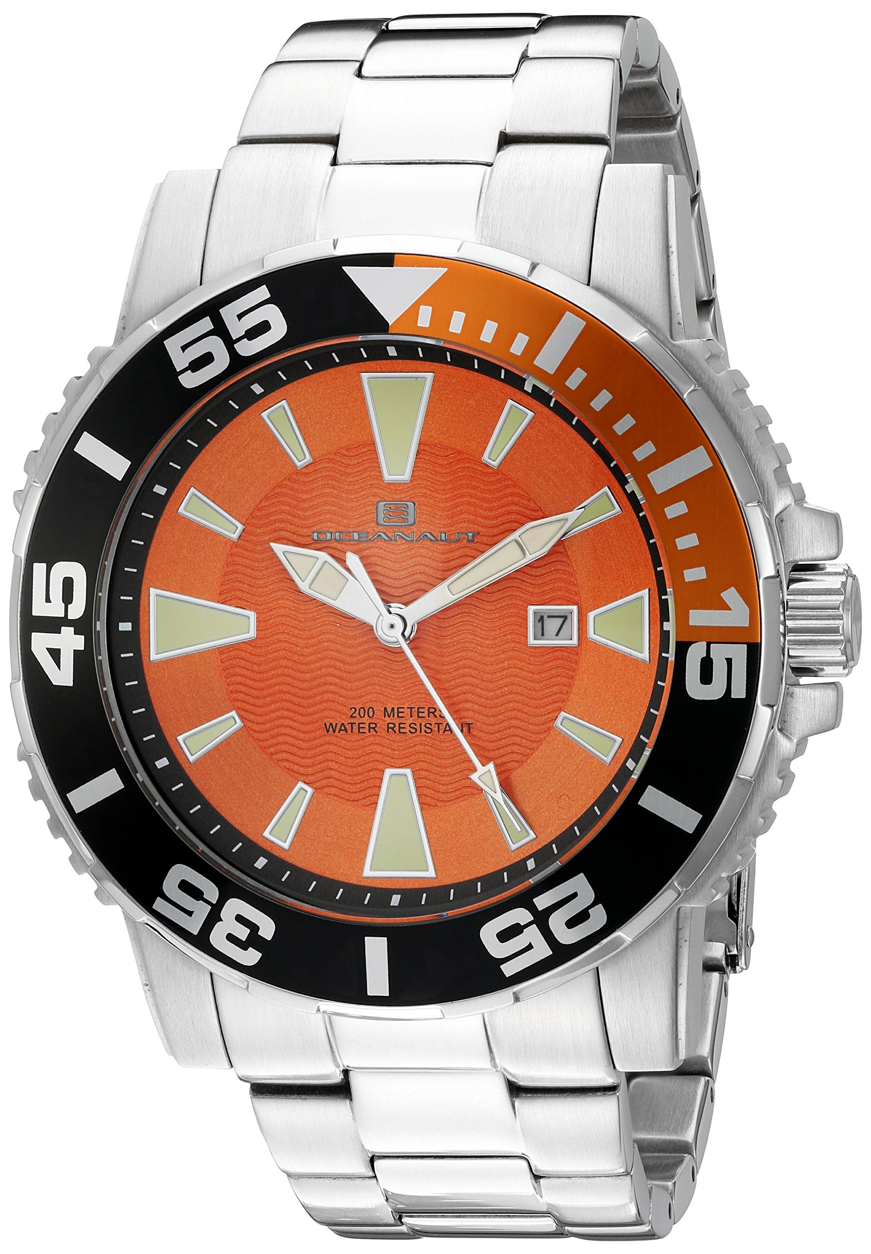 Oceanaut Men's 'Marletta' Silver-Toned Stainless Steel Quartz Watch with Date Window - Water Resistant Dress Watch for Business, Formal Occasions & Everyday Wear (Model OC2910)