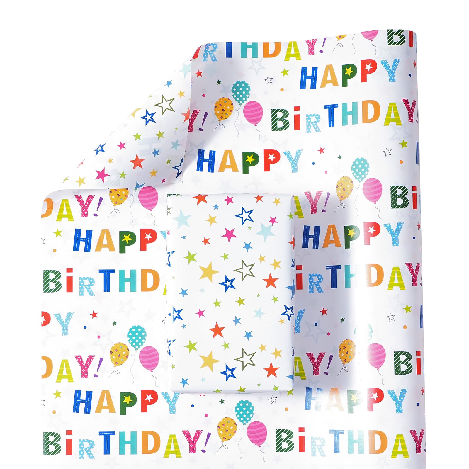Reversible Birthday Wrapping Paper Roll for Boys & Girls - 17