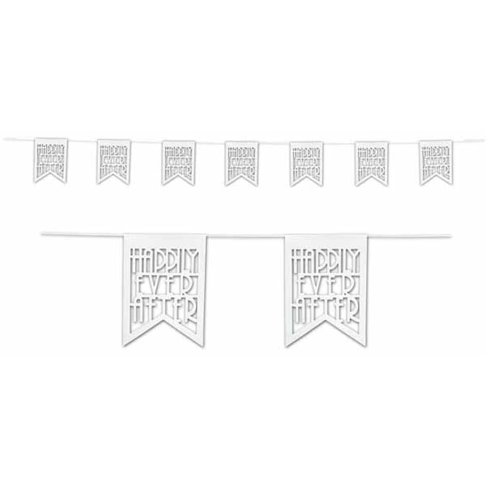Happy Ever After Pennant Banner - Wedding, Baby Shower, Birthday Party Decorations - Perfect for Indoor & Outdoor Celebrations