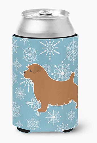 Snowflake Norfolk Terrier Can & Bottle Hugger - Insulated Beverage Sleeve for Winter Drinks - Perfect for Coffee Cups, Beer Cans & Soda Bottles at Home or Office